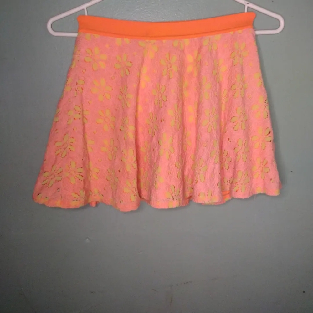 Girls Orange with Yellow Floral Skirt •10• Justice